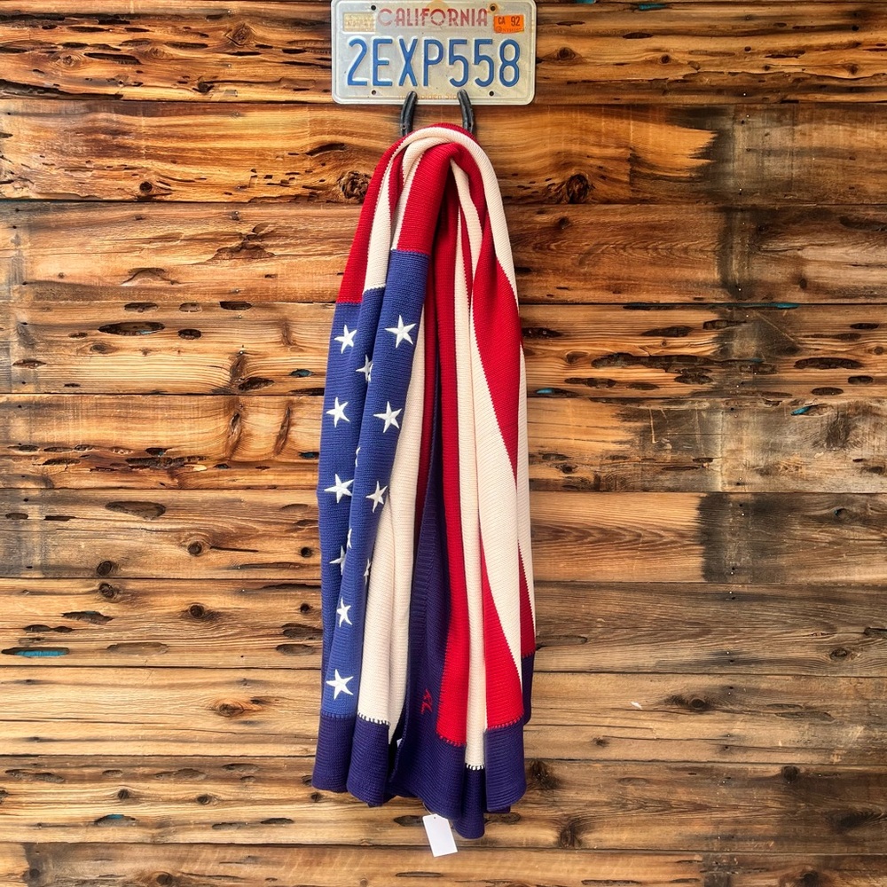 RALPH LAUREN | NWT RL Flag Cotton Throw Blanket 72”x54”